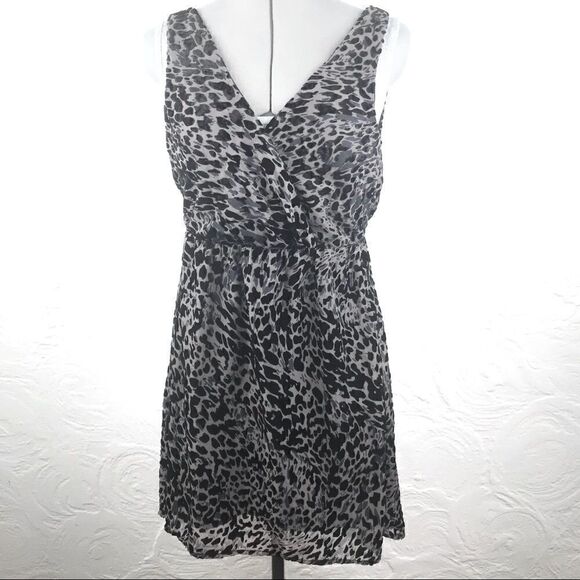 H&M Black Leopard Print Lightweight Tank Dress - Picture 3 of 11